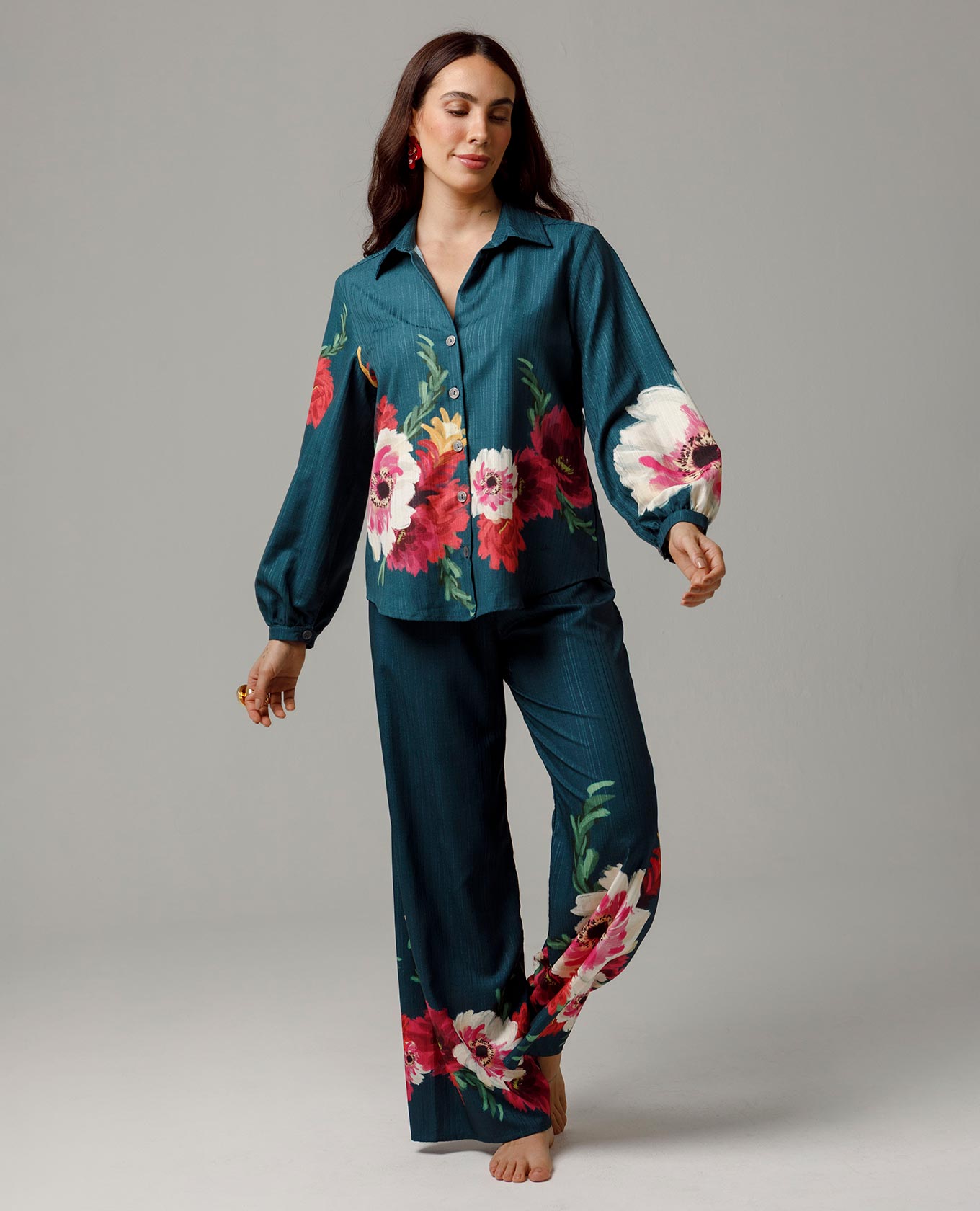 PANTALÓN WIDE LEG PARA MUJER ESTAMPADO EXCLUSIVO CINTURA CON ELÁSTICO