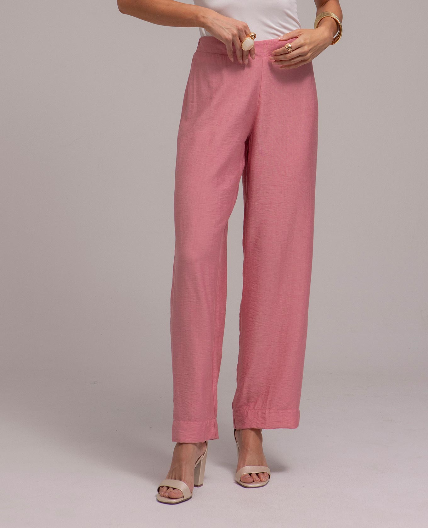 PANTALON RECTO PARA MUJER ELASTICO EN CINTURA Y RUEDO ANCHO Adrissa | Ropa para mujer Pantalones