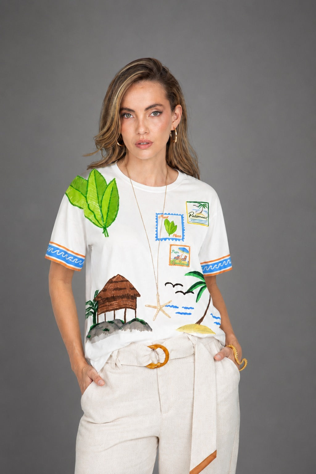 CAMISETA ESTAMPADO EXCLUSIVO PARA MUJER EN TELA CON TACTO SUAVE