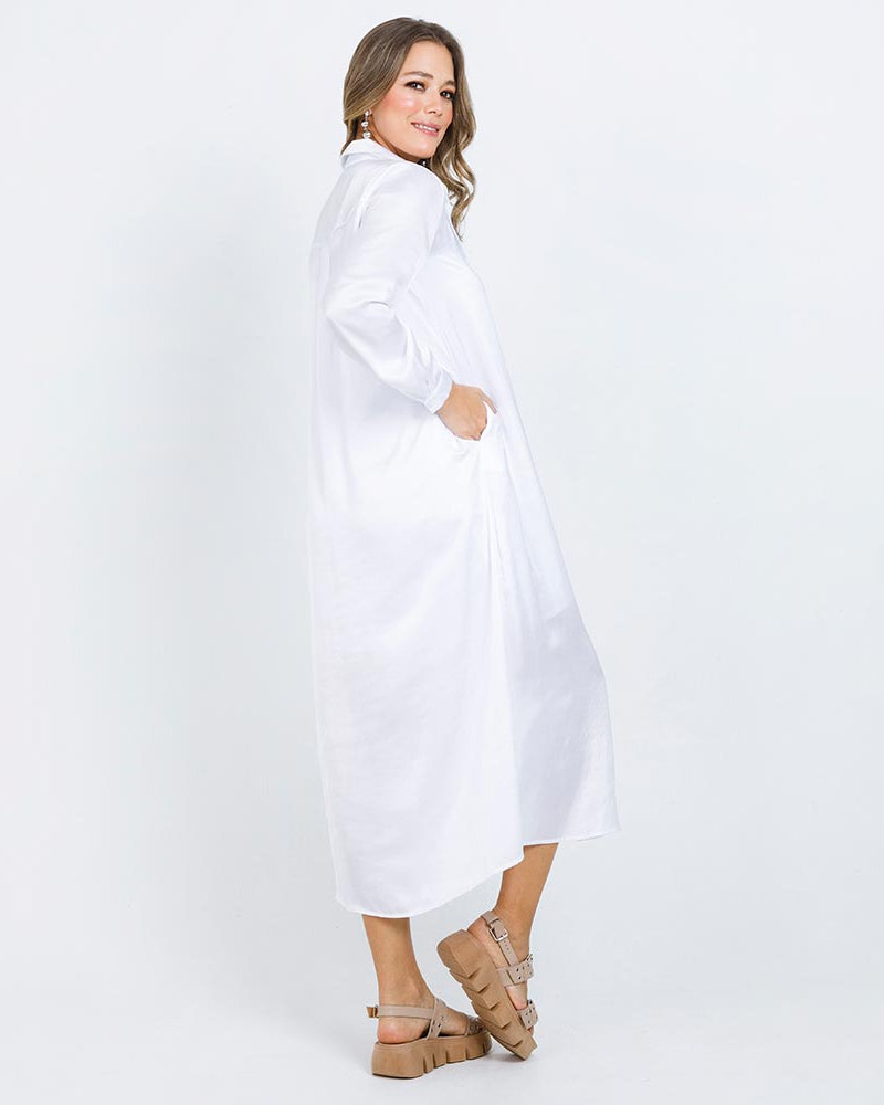 VESTIDO BLANCO PARA MUJER CAMISERO Adrissa