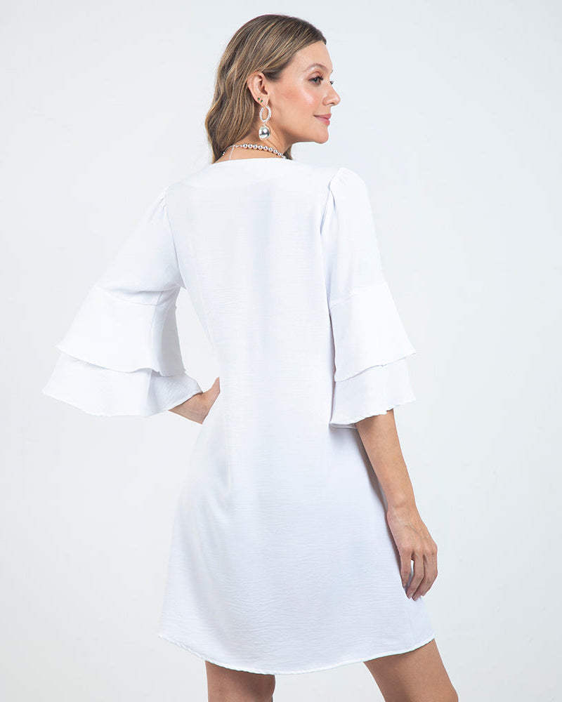 VESTIDO BLANCO PARA MUJER SILUETA TALEGO Adrissa