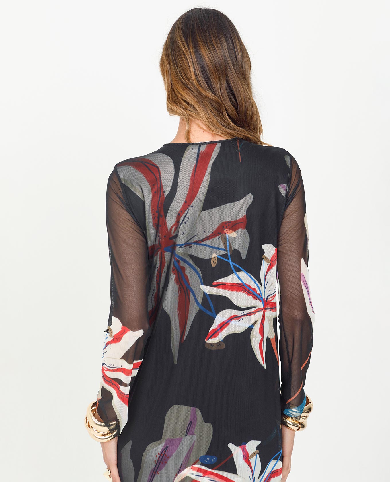 VESTIDO ESTAMPADO PARA MUJER EN TRANSPARENCIA EFECTO 3D Adrissa | Ropa para mujer Vestidos