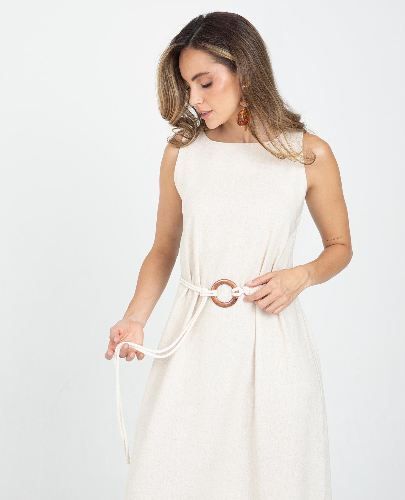 VESTIDO LARGO PARA MUJER SILUETA TALEGO CON ABERTURAS Y CINTURÓN Adrissa | Ropa para mujer Vestidos