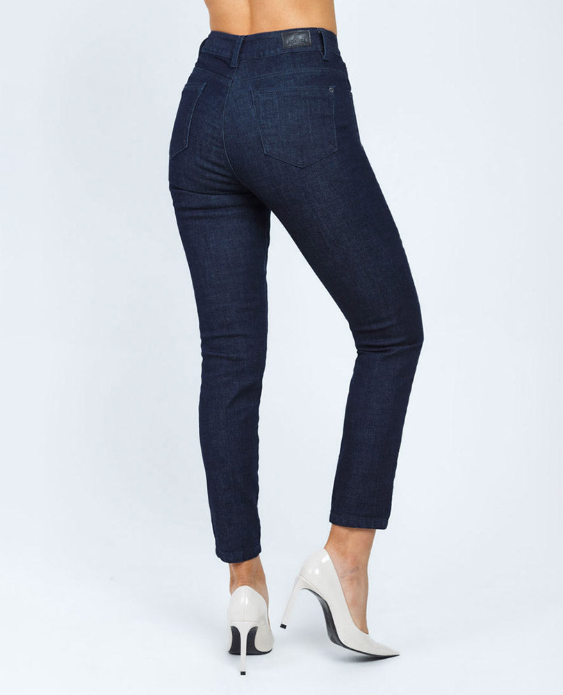 JEAN SKINNY PARA MUJER TONO AZUL INDIGO OSCURO PRETINA DELGADA CINCO BOLSILLOS Adrissa