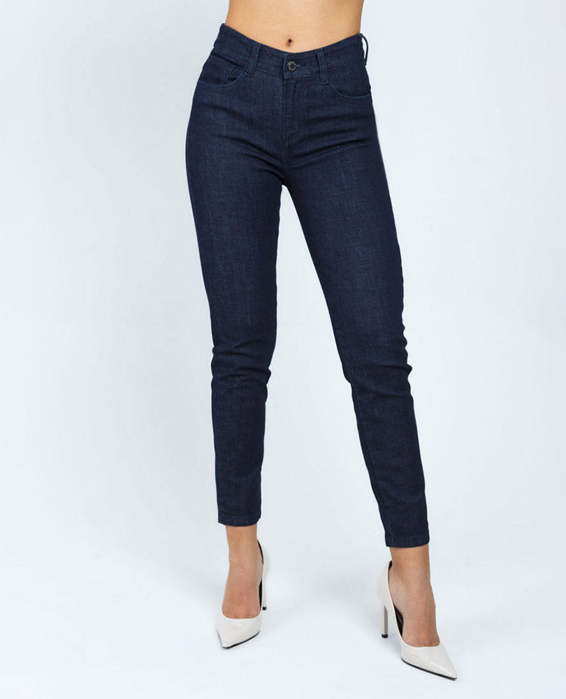 JEAN SKINNY PARA MUJER TONO AZUL INDIGO OSCURO PRETINA DELGADA CINCO BOLSILLOS Adrissa
