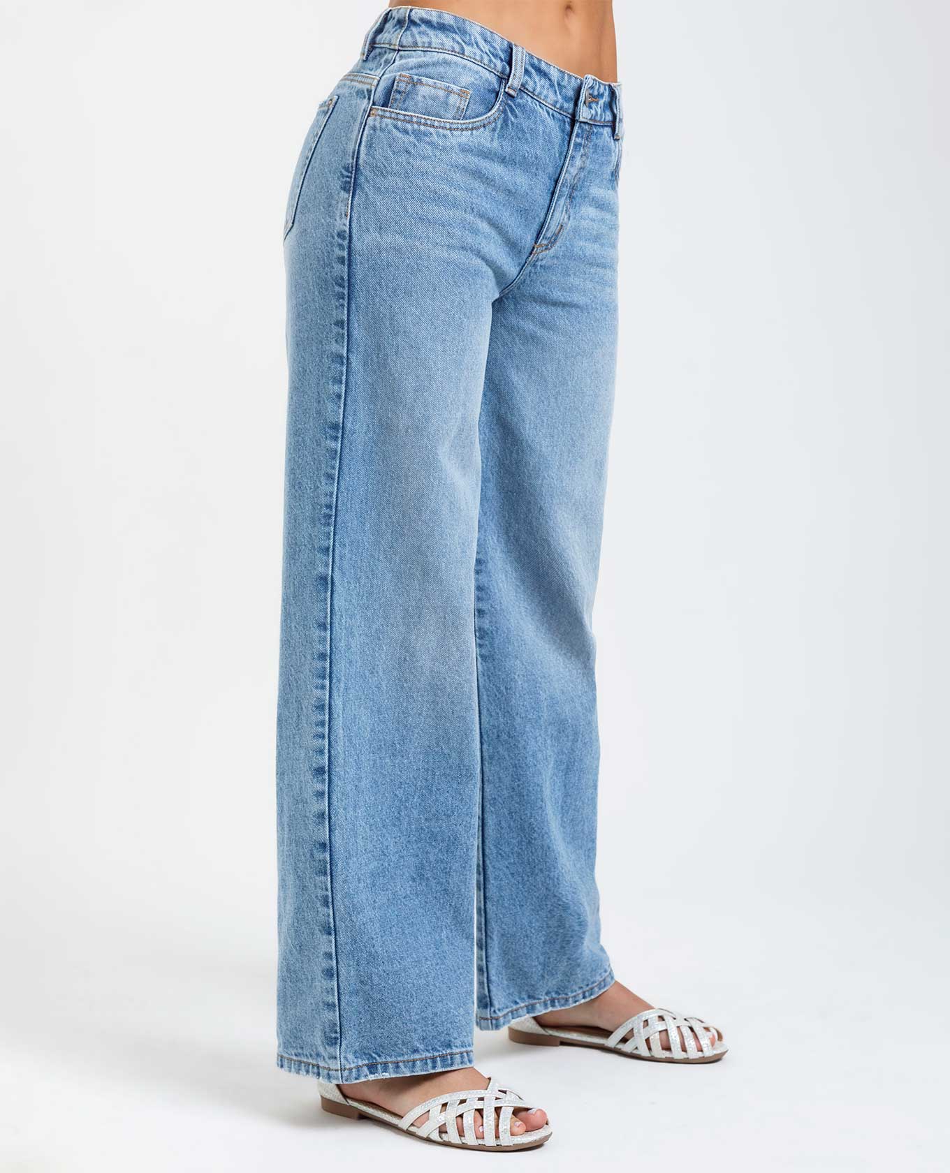 JEAN WIDE LEG PARA MUJER TONO MEDIO Adrissa
