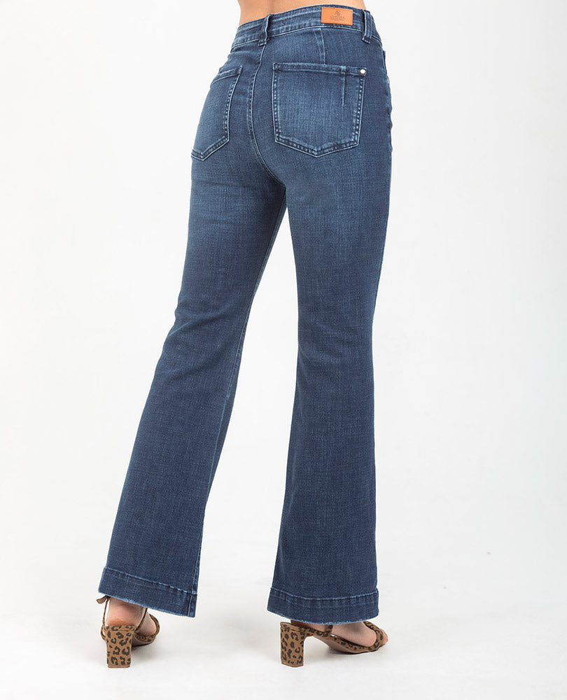 JEAN FLARE PARA MUJER TONO OSCURO Adrissa