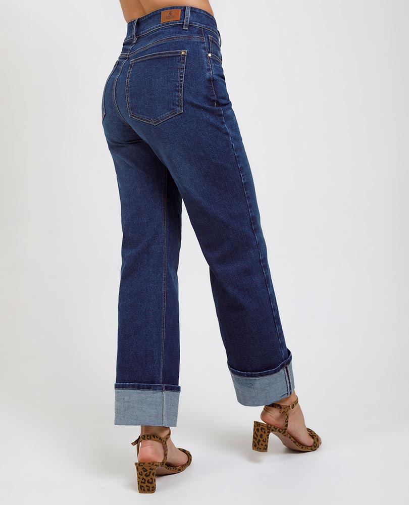 JEAN REGULAR PARA MUJER CON BOTA DOBLADA Adrissa
