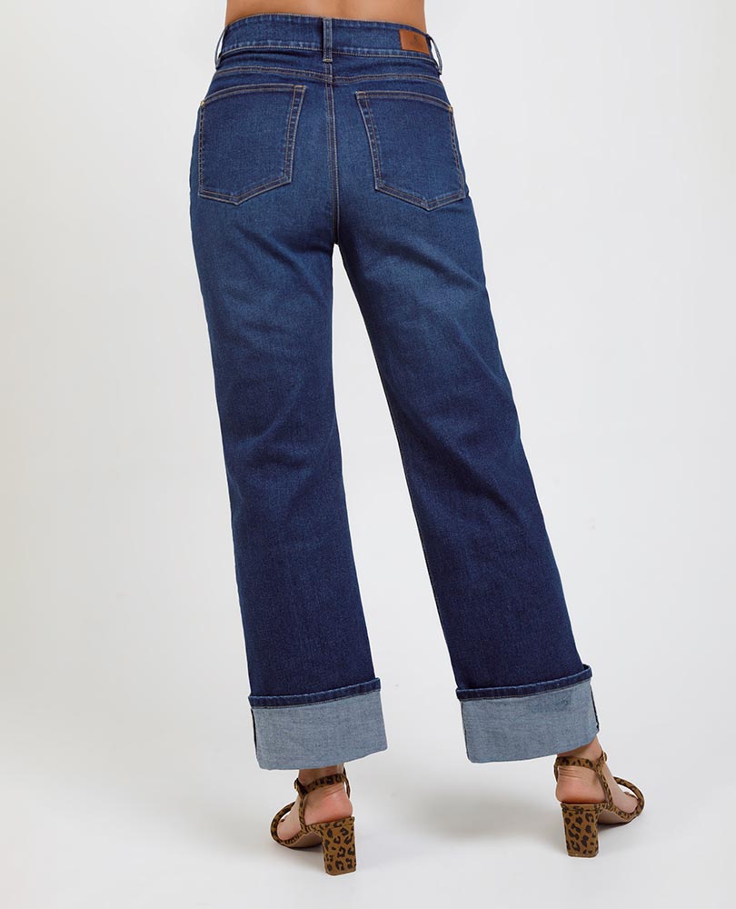 JEAN REGULAR PARA MUJER CON BOTA DOBLADA Adrissa