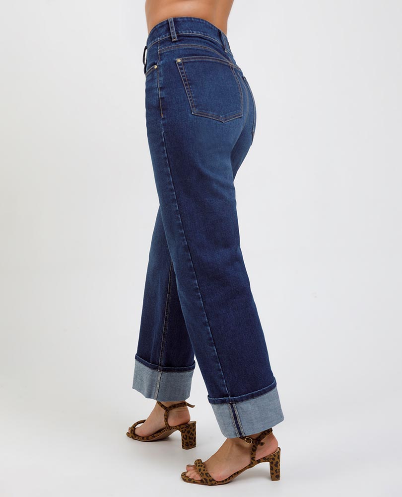 JEAN REGULAR PARA MUJER CON BOTA DOBLADA Adrissa