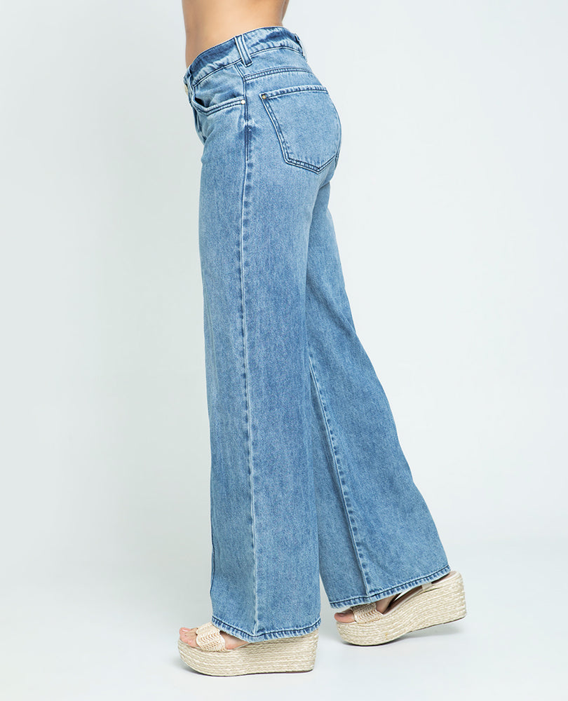 JEAN WIDE LEG PARA MUJER CON VENAS Adrissa