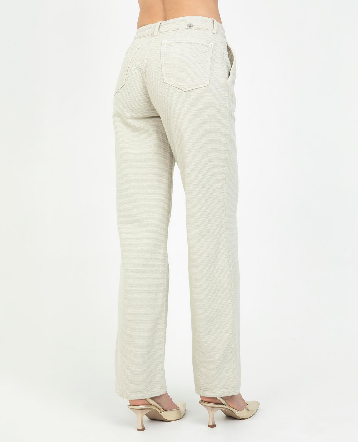PANTALON WIDE LEG PARA MUJER BOLSILLOS DIAGONALES EN TELA CON EFECTO Adrissa