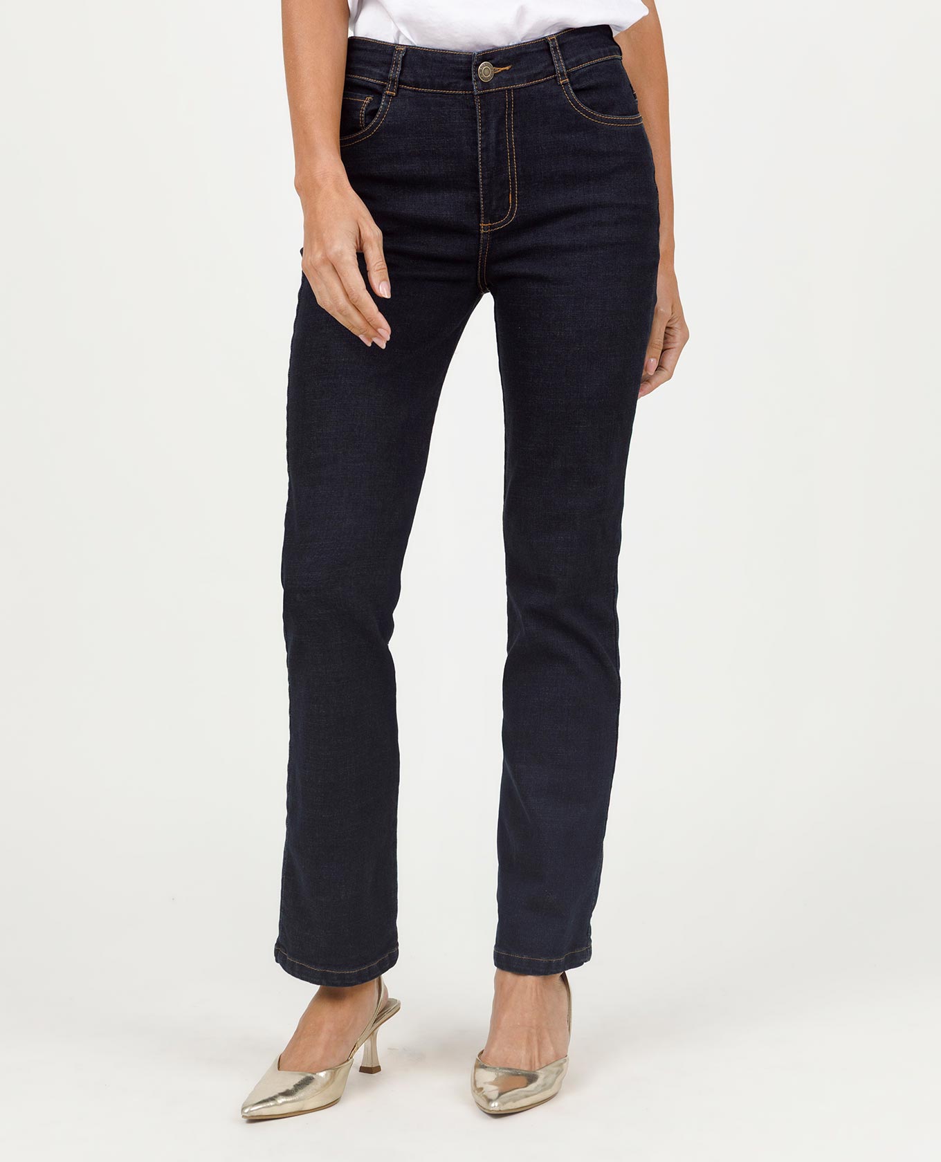 JEAN REGULAR PARA MUJER TONO OSCURO PRETINA DELGADA CINCO BOLSILLOS Adrissa