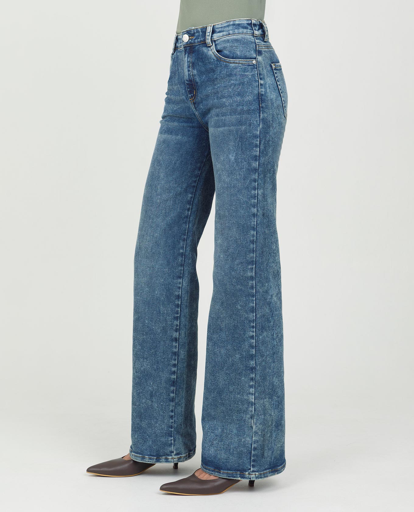 JEAN WIDE LEG PARA MUJER CON PROCESO CINCO BOLSILLOS Adrissa | Ropa para mujer Jeans
