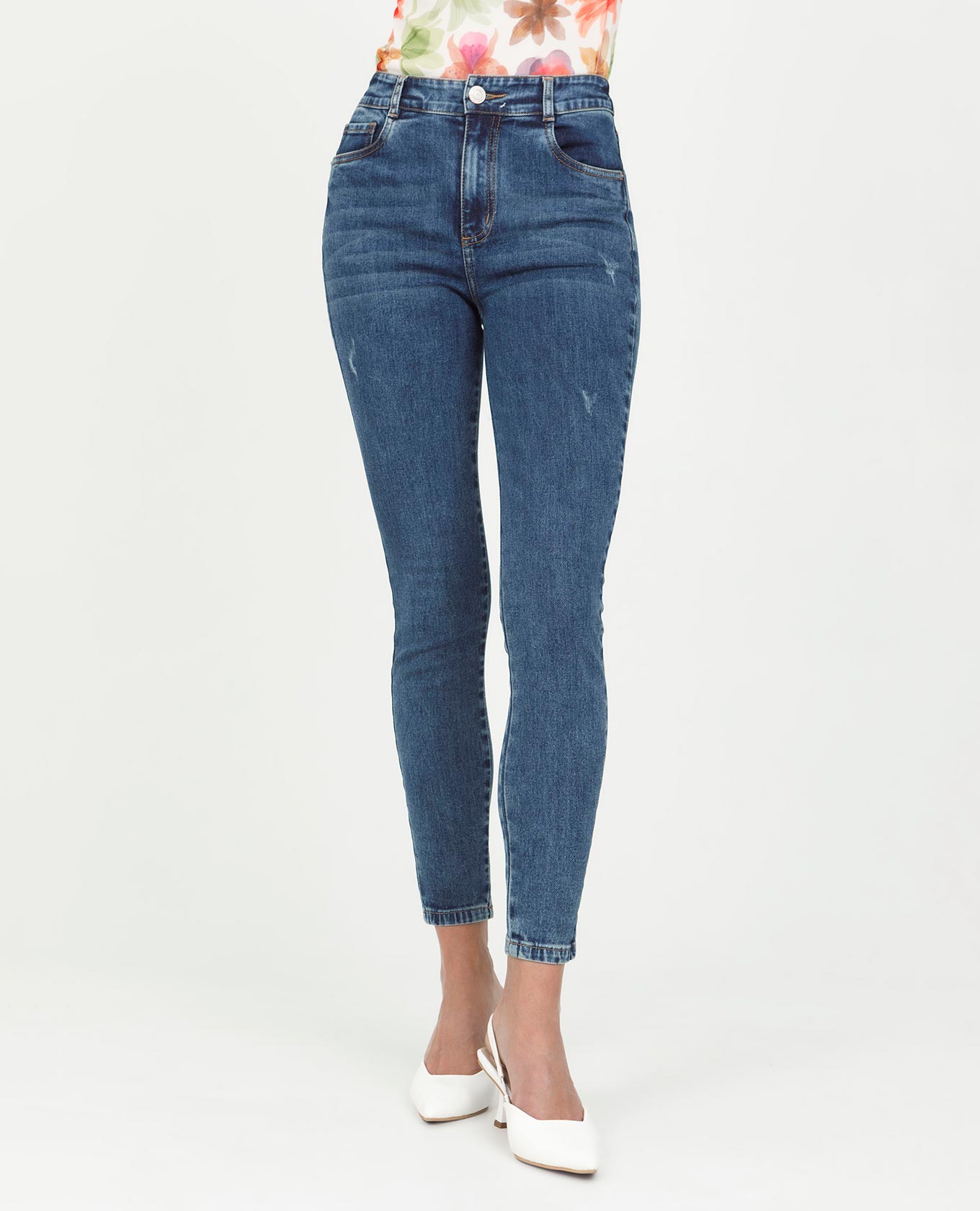 JEAN SKINNY PARA MUJER TONO OSCURO CON PROCESO CINCO BOLSILLOS Adrissa | Ropa para mujer Jeans