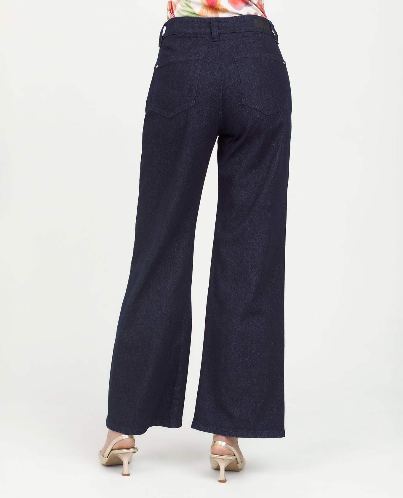 JEAN MOM FLARE PARA MUJER CON LUREX PRETINA DELGADA CINCO BOLSILLOS Adrissa | Ropa para mujer