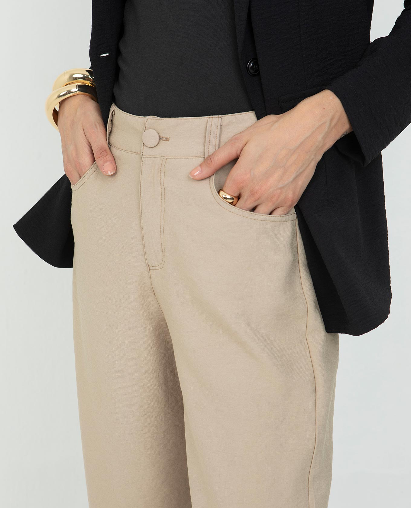 PANTALÓN WIDE LEG PARA MUJER CINTURA CON ELÁSTICO Y BOTÓN FORRADO Adrissa | Ropa para mujer Pantalones