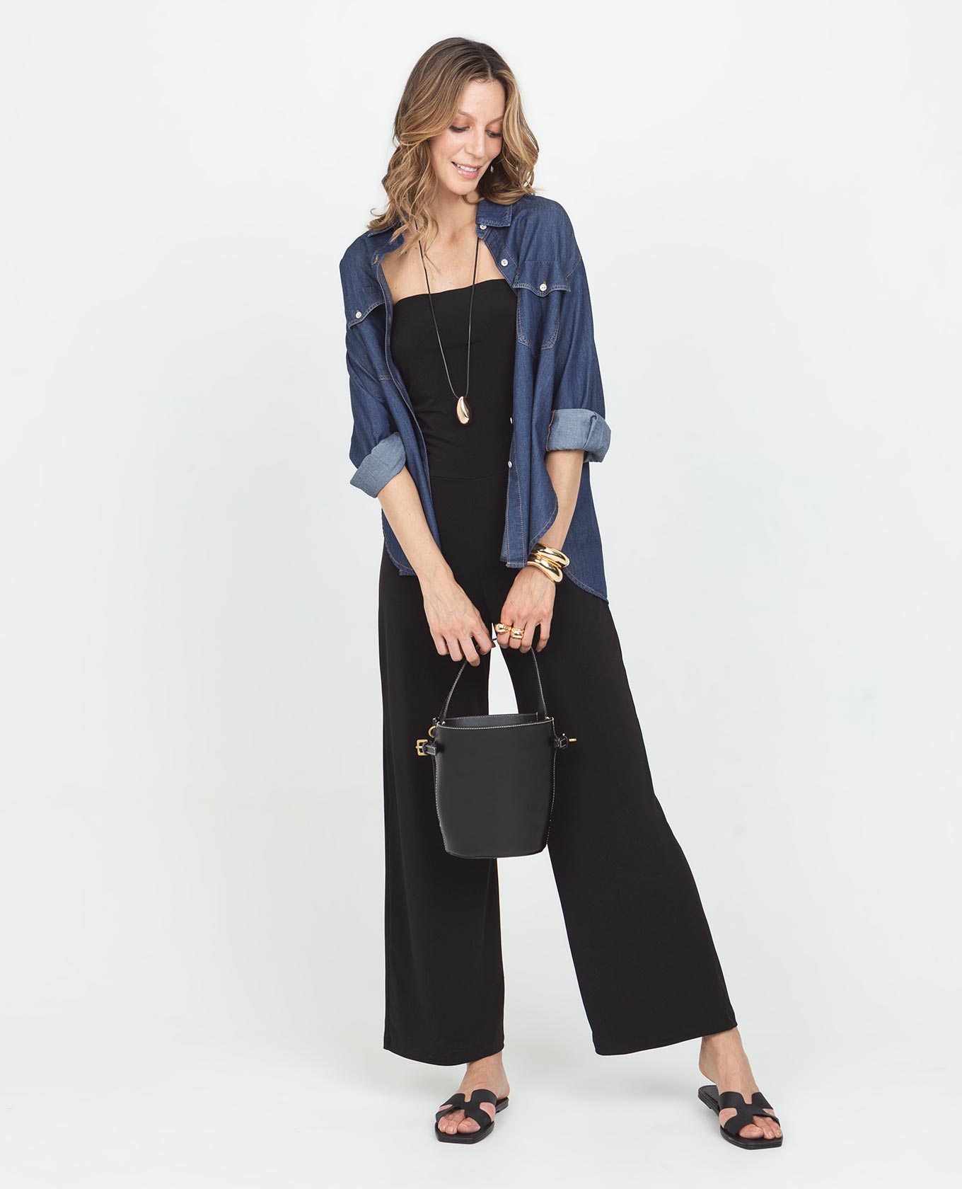 ENTERIZO STRAPLESS PARA MUJER NEGRO EN TEJIDO DE PUNTO CON DRAPEADO Adrissa | Ropa para mujer