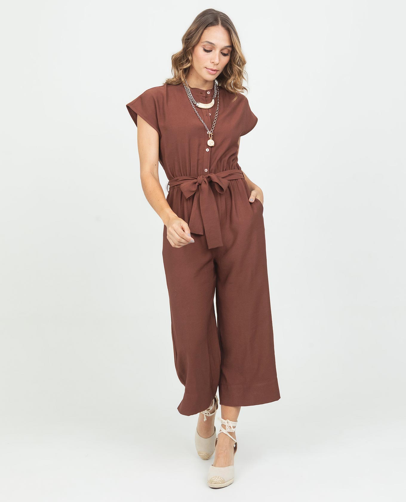 ENTERIZO CORTO PARA MUJER CUELLO NERU MANGA RODADA CON ELASTICO EN CINTURA Adrissa