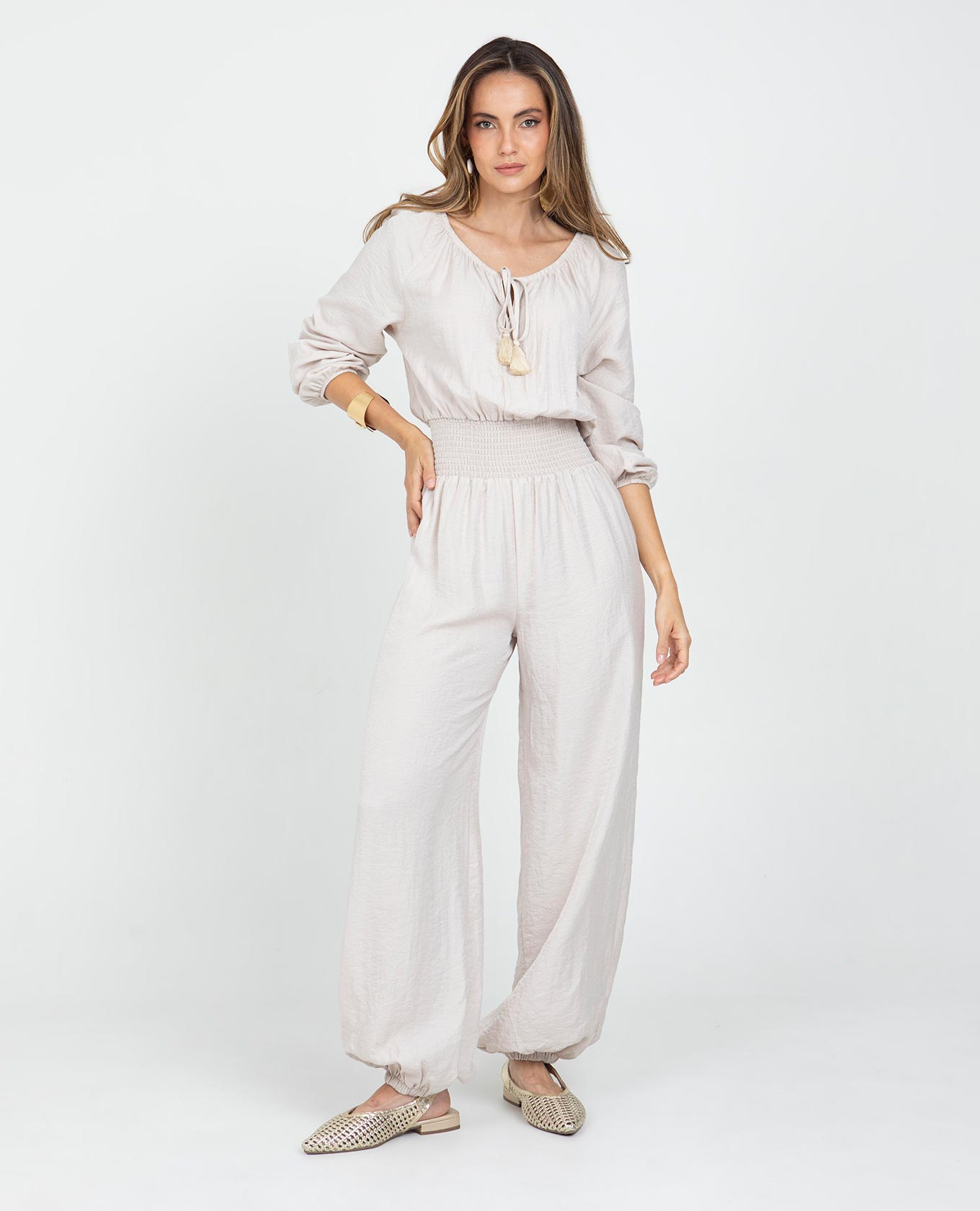 ENTERIZO LARGO PARA MUJER ESCOTE SEMI BANDEJA PANTALON BOMBACHO Adrissa | Ropa para mujer Enterizos