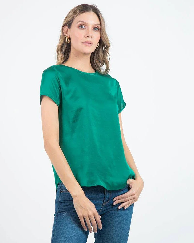 BLUSA ADRISSA BÁSICA JULIANA PARA MUJER XS VERDE ESMERALDA Adrissa