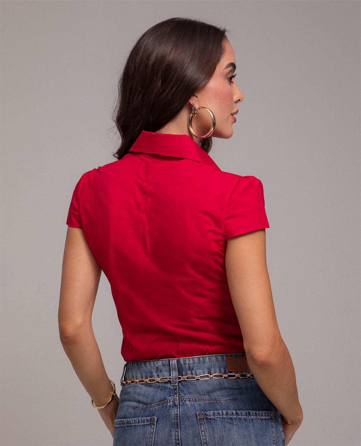 CAMISA AJUSTADA PARA MUJER MANGA CASCO CON PINZAS Adrissa | Ropa para mujer Camisas
