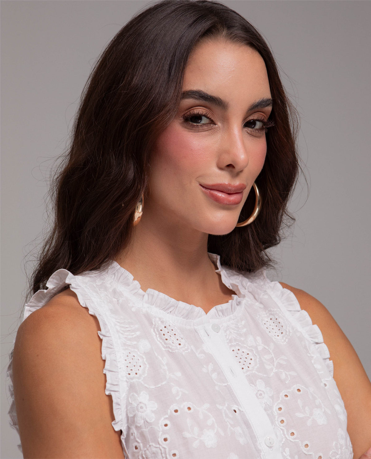 CAMISA MANGA SISA PARA MUJER SILUETA AJUSTA EN OJALILLO CON BOLEROS