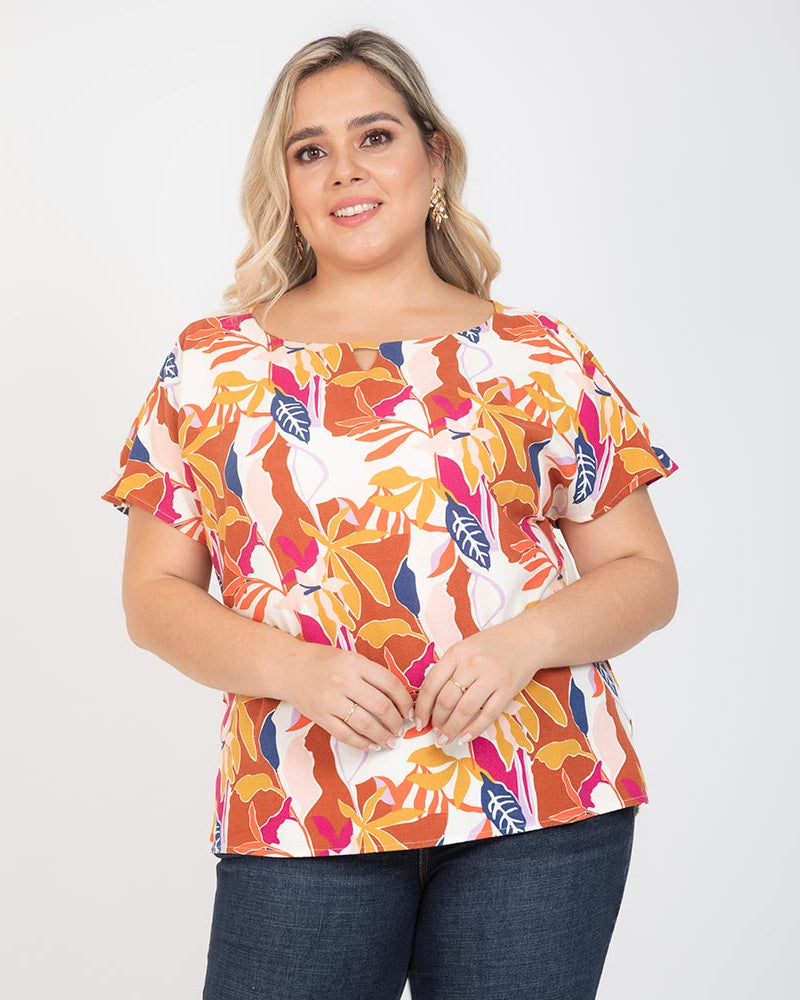 BLUSA ESTAMPADA TALLAS GRANDES Adrissa