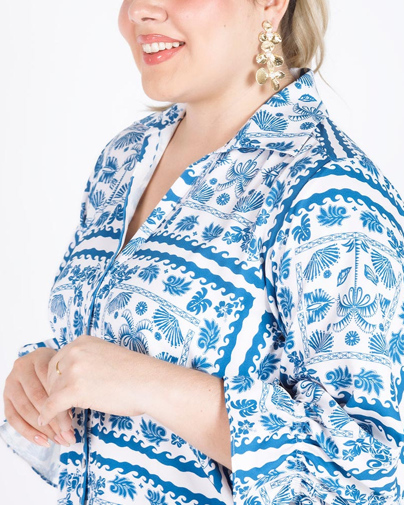 BLUSA ESTAMPADA PAÑUELOS TALLAS GRANDES Adrissa