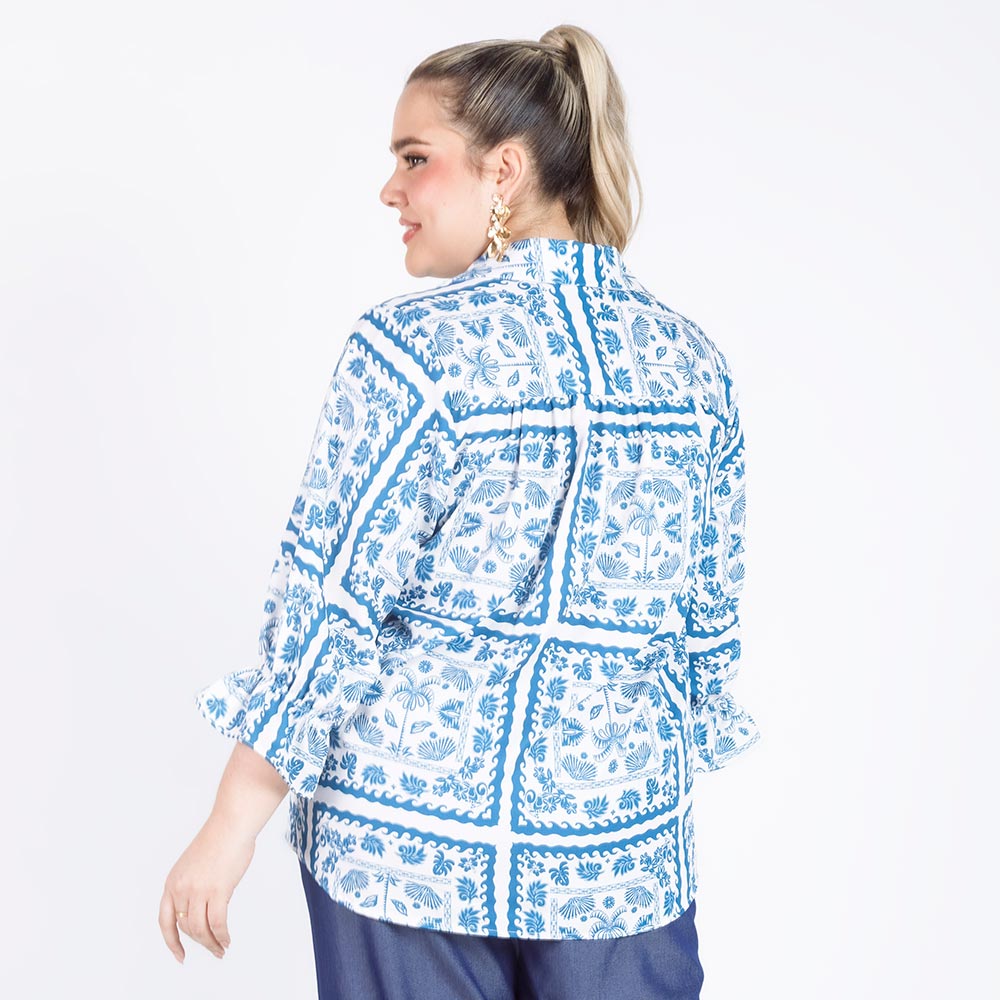 BLUSA ESTAMPADA PAÑUELOS TALLAS GRANDES Adrissa