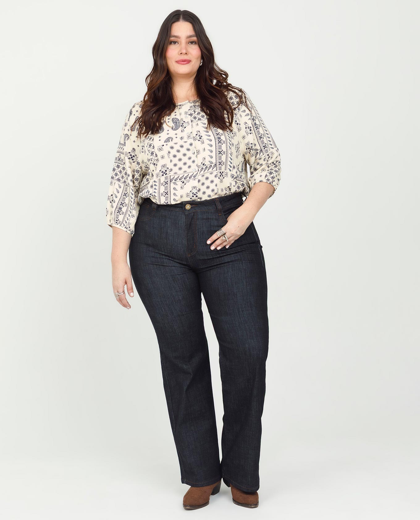 BLUSA ESTAMPADA TALLAS GRANDES MANGA RANGLAN ESCOTE SEMI BANDEJA Adrissa | Ropa para mujer