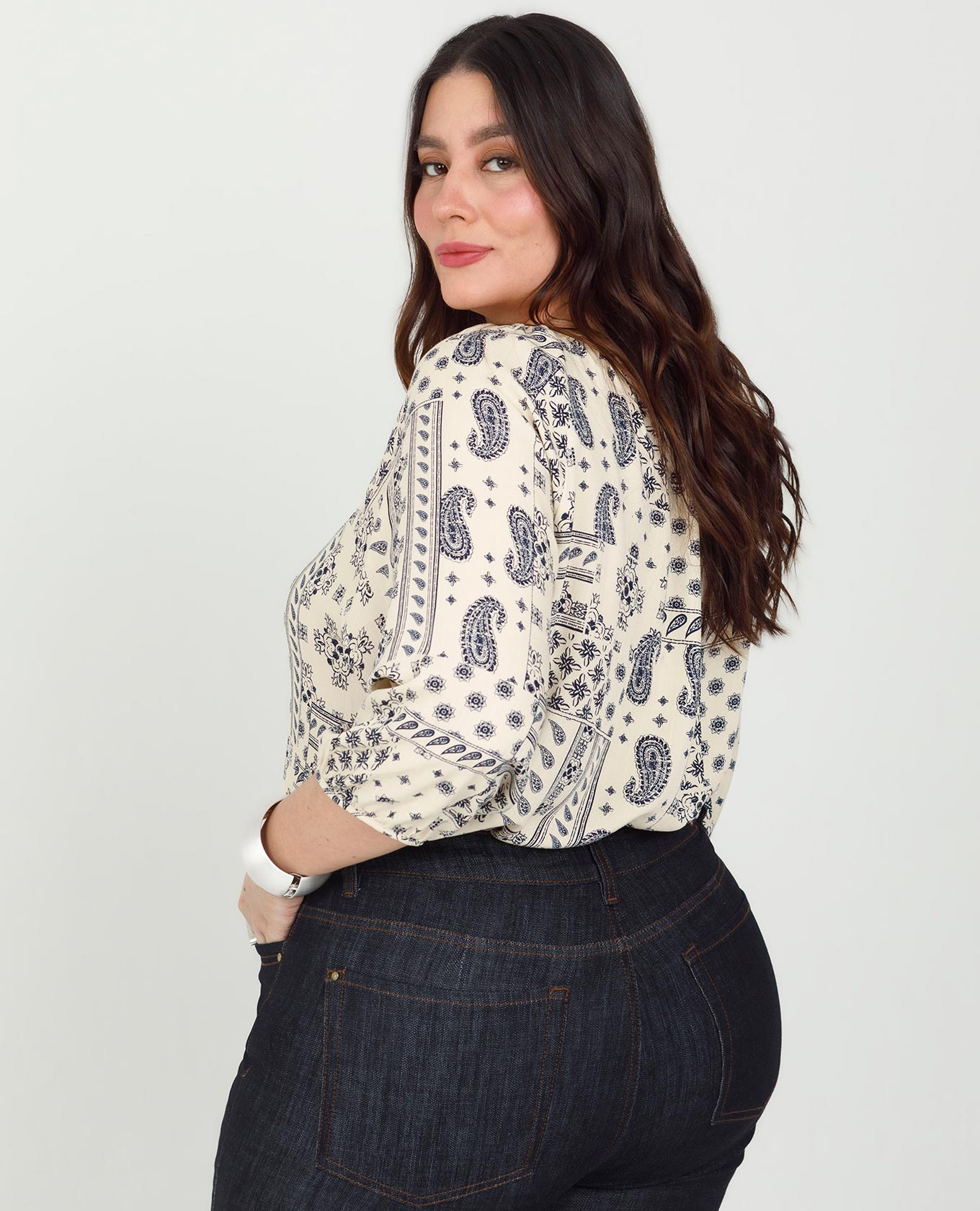 BLUSA ESTAMPADA TALLAS GRANDES MANGA RANGLAN ESCOTE SEMI BANDEJA Adrissa | Ropa para mujer