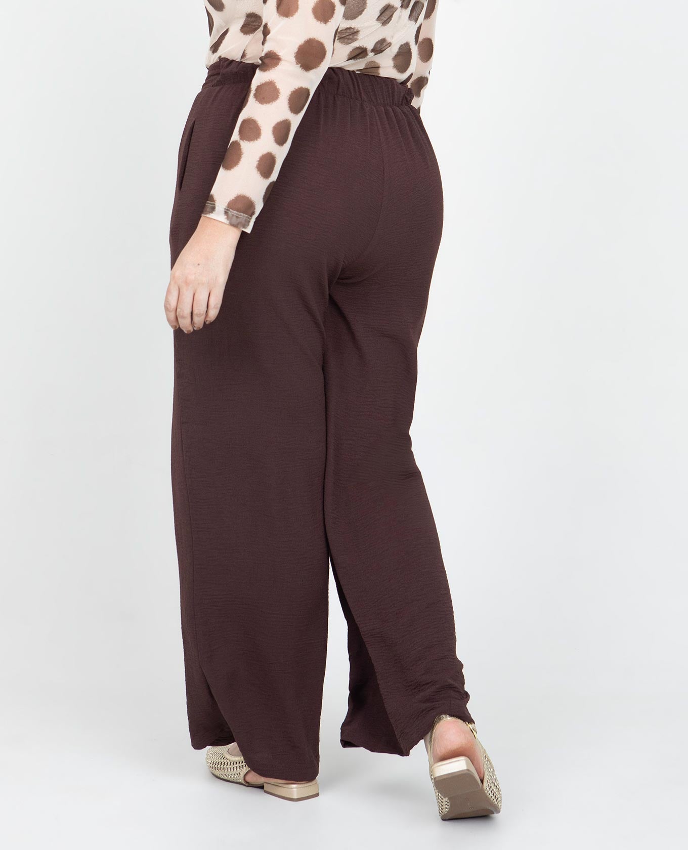 PANTALÓN RECTO TALLAS GRANDES CON ELÁSTICO EN CINTURA Adrissa | Ropa para mujer Pantalones