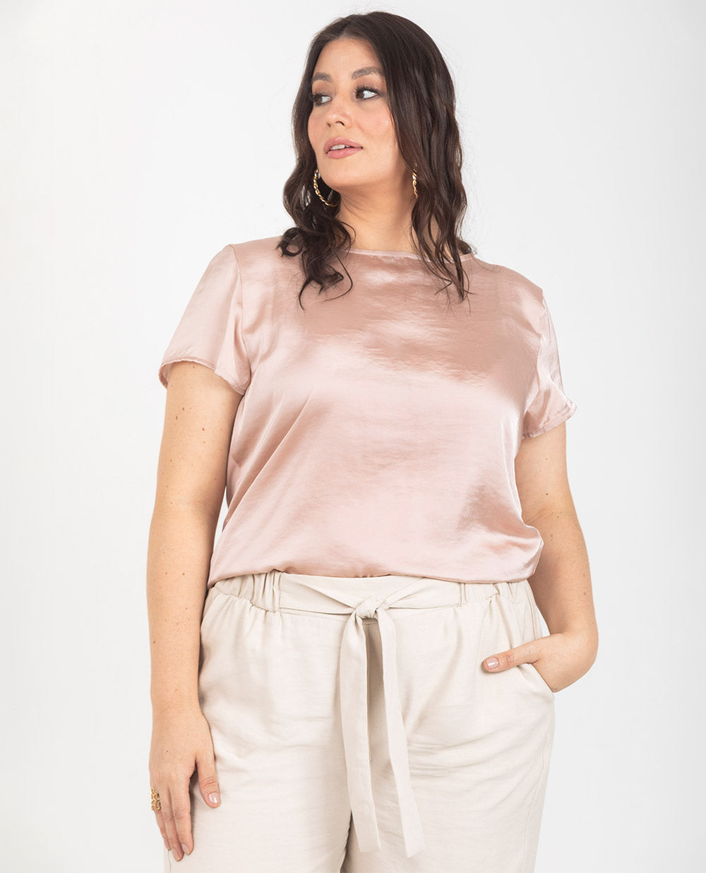 BLUSA BÁSICA TALLAS GRANDES JULIANA PALO DE ROSA Adrissa
