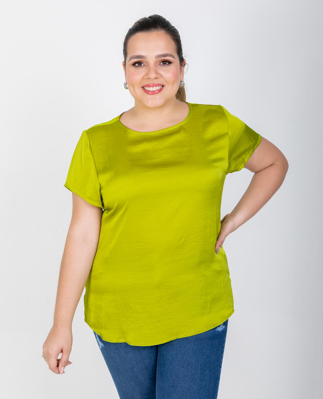 BLUSA BÁSICA TALLAS GRANDES JULIANA VERDE PISTACHO Adrissa