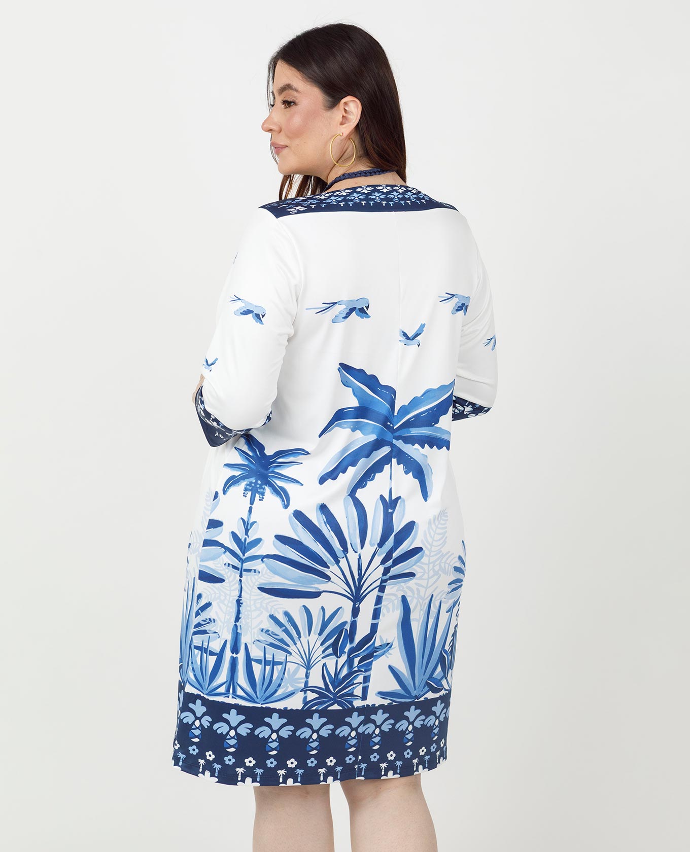 VESTIDO CORTO TALLAS GRANDES ESTAMPADO EXCLUSIVO SILUETA TALEGO TEJIDO DE PUNTO Adrissa