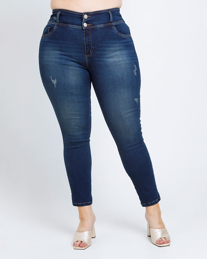 JEAN TALLAS GRANDES SKINNY TONO MEDIO Adrissa
