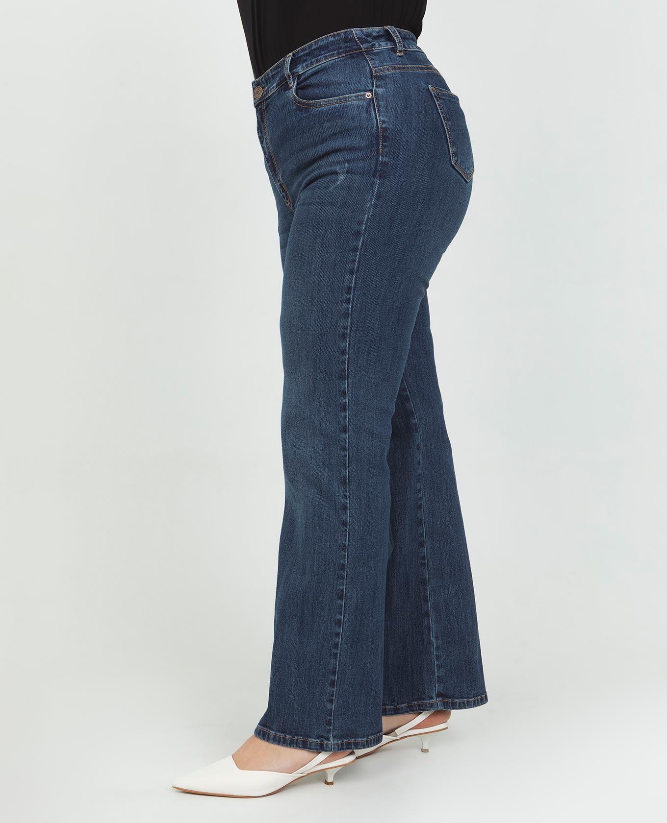 JEAN PALAZZO TALLAS GRANDES TONO OSCURO PRETINA DELGADA CINCO BOLSILLOS Adrissa