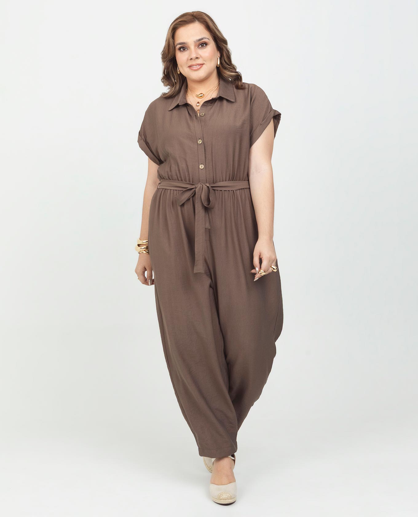 ENTERIZO LARGO TALLAS GRANDES CON MANGA RODADA Adrissa