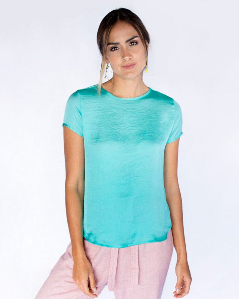 BLUSA ADRISSA BÁSICA MARÍA PARA MUJER XS AZUL AGUAMARINA Adrissa