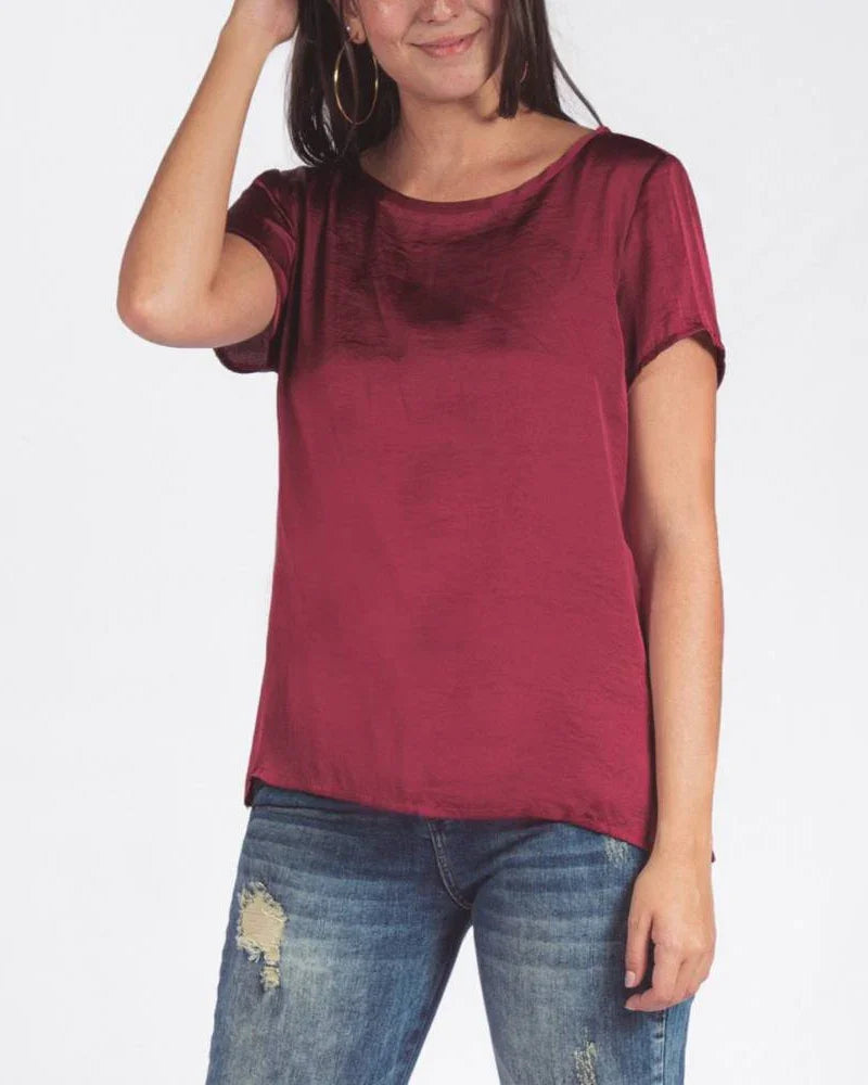 BLUSA ADRISSA BÁSICA JULIANA PARA MUJER VINOTINTO Adrissa