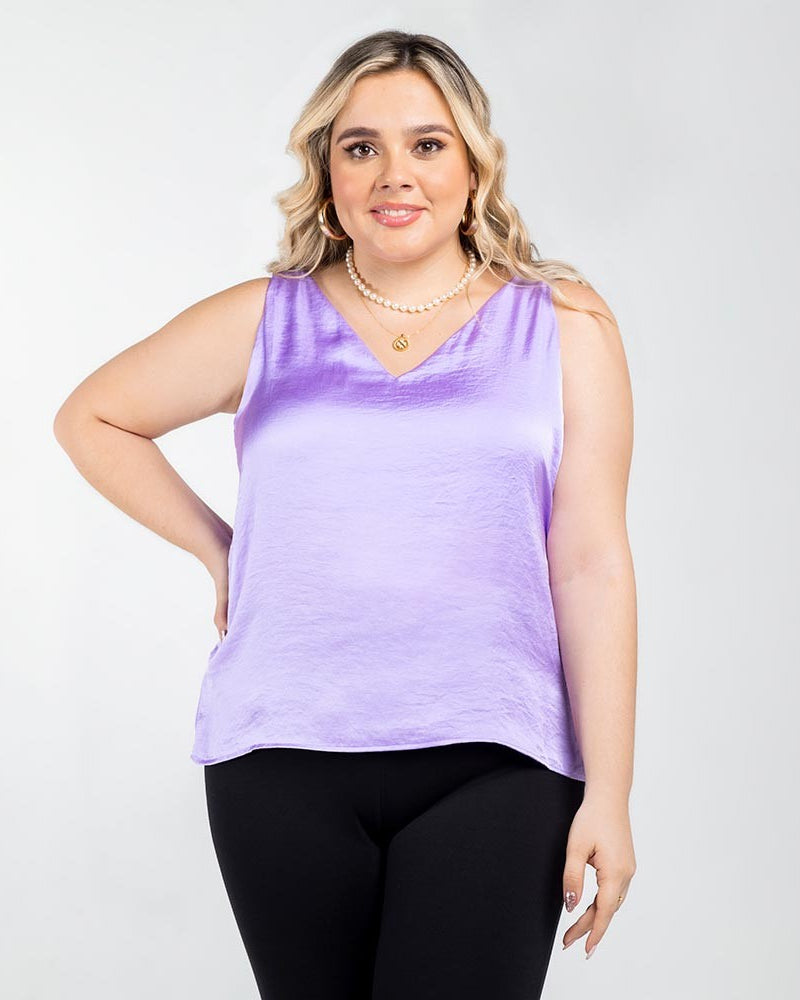 BLUSA TALLAS GRANDES BASICA ELENA LILA Adrissa