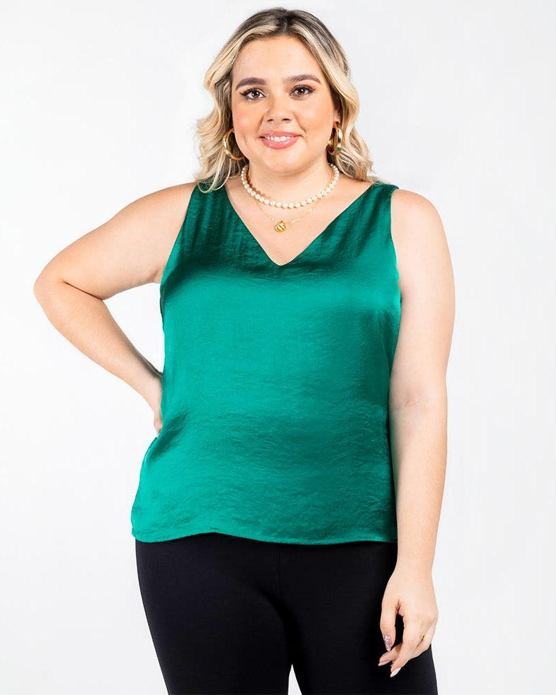 BLUSA TALLAS GRANDES BASICA ELENA VERDE ESMERALDA Adrissa