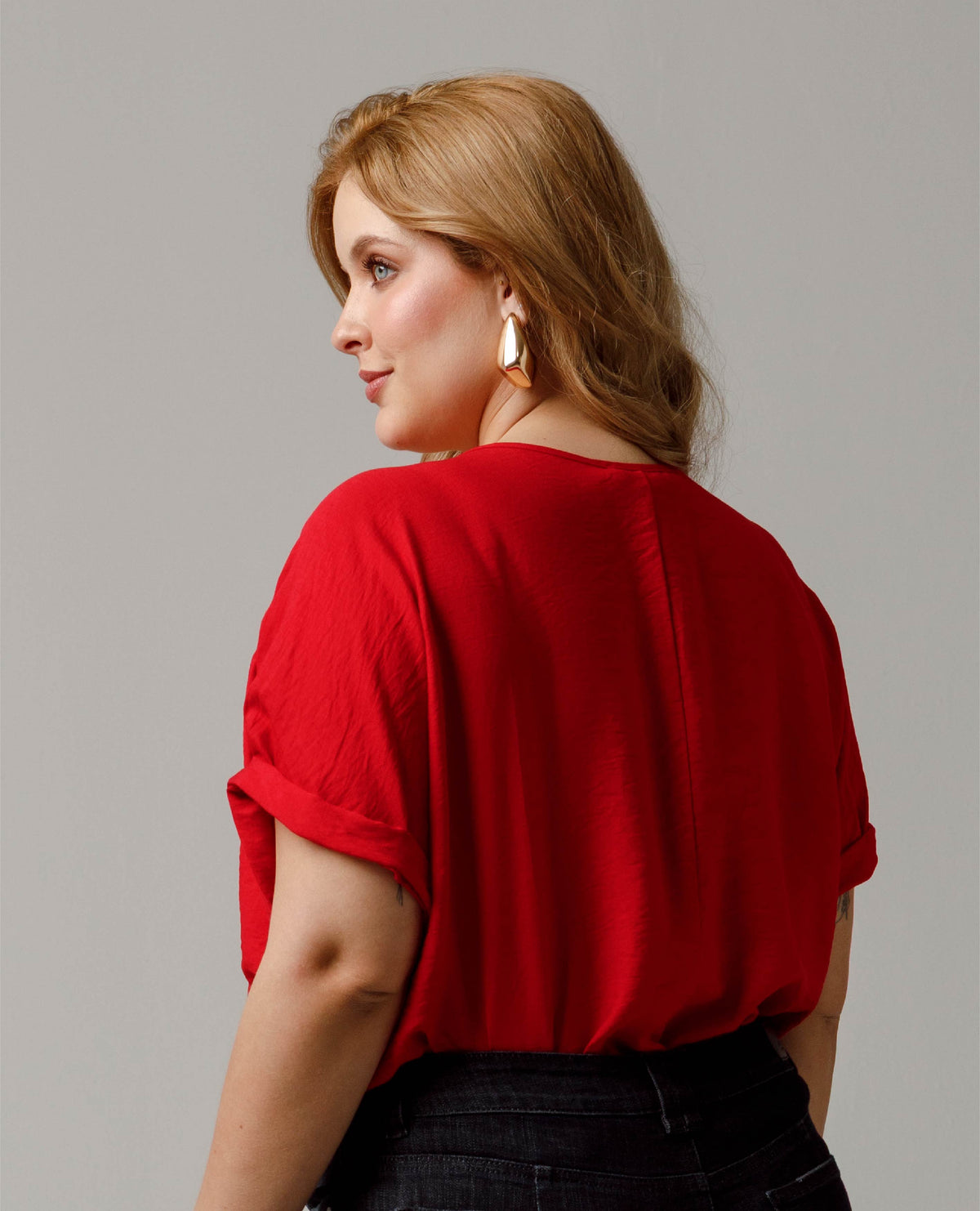 BLUSA MANGA RODADA TALLAS GRANDES ESCOTE V CON BORDADO Adrissa | Ropa para mujer Blusas