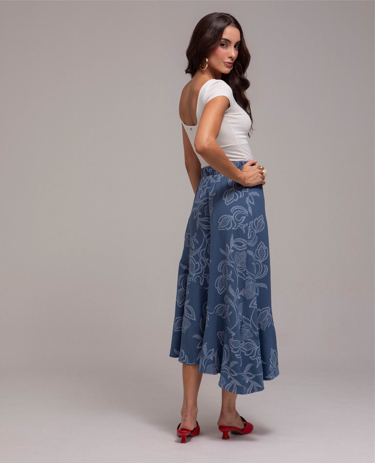 FALDA LARGA PARA MUJER ESTAMPADA ASIMETRICA CON BOLERO Adrissa | Ropa para mujer Faldas