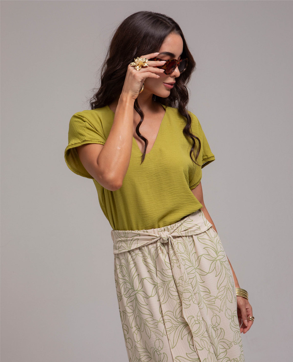 FALDA LARGA PARA MUJER ESTAMPADA CON TIRA EN CINTURA Y DOBLE BOLERO Adrissa | Ropa para mujer Faldas