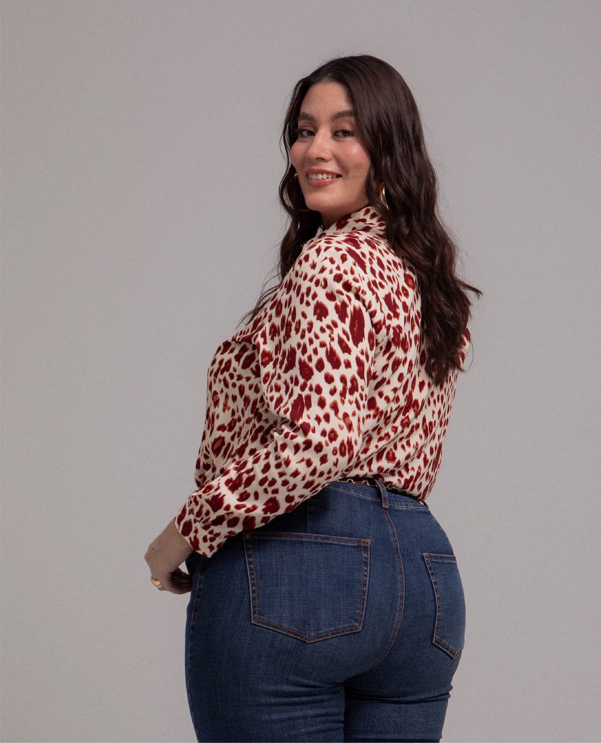 CAMISA MANGA LARGA TALLAS GRANDES ESTAMPADO ANIMAL