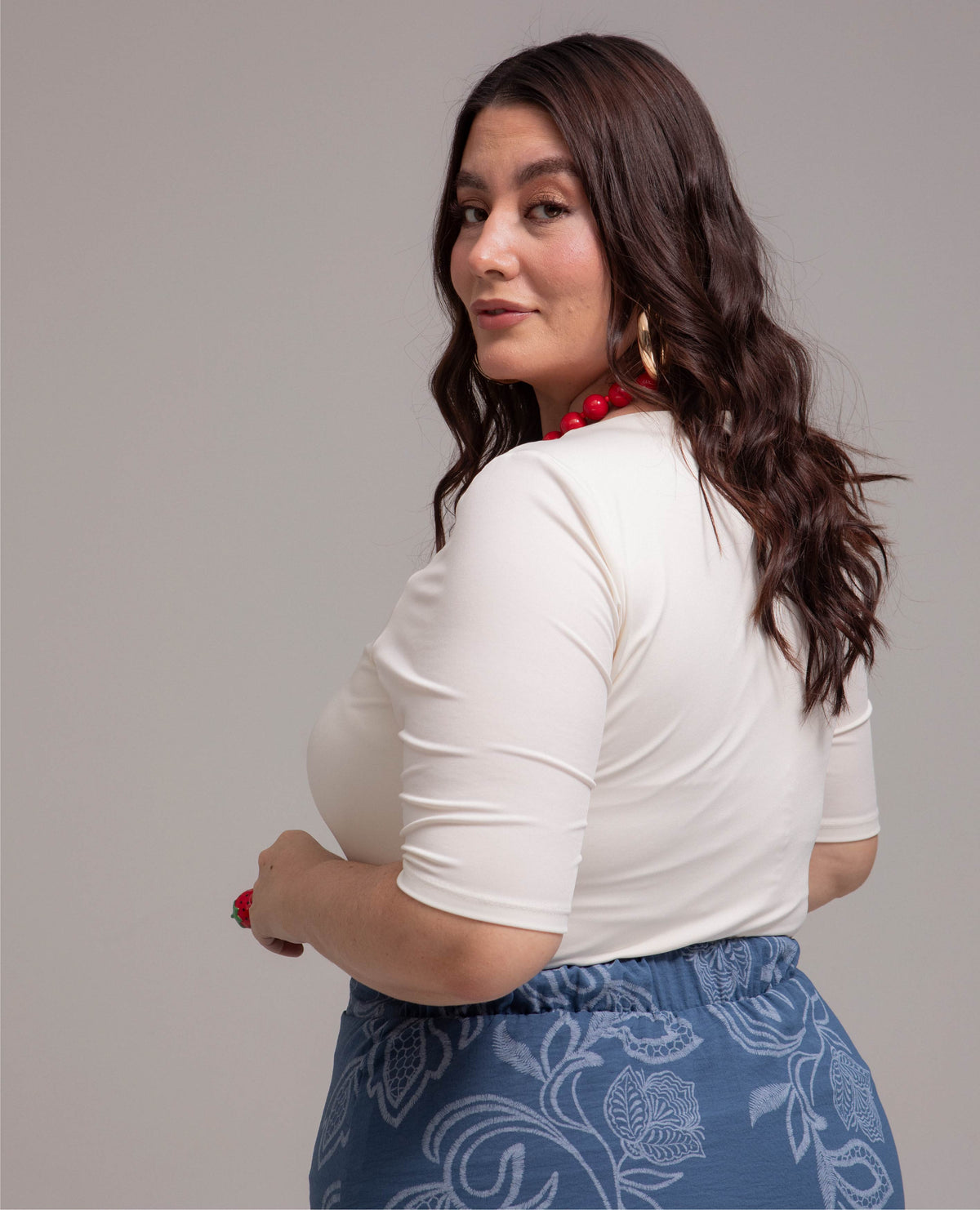 FALDA LARGA TALLAS GRANDES ESTAMPADA ASIMETRICA CON BOLERO