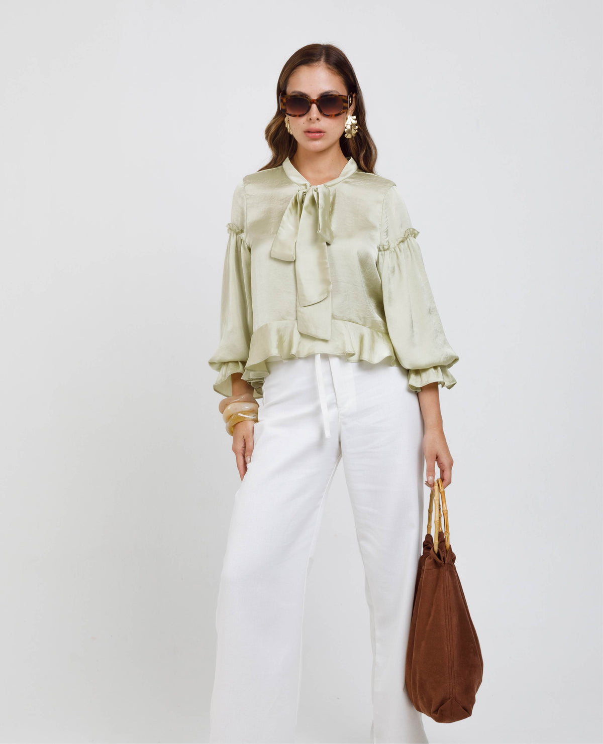 BLUSA ROMANTICA PARA MUJER CON LAZO Y BOLEROS ASIMETRICOS Adrissa | Ropa para mujer Blusas