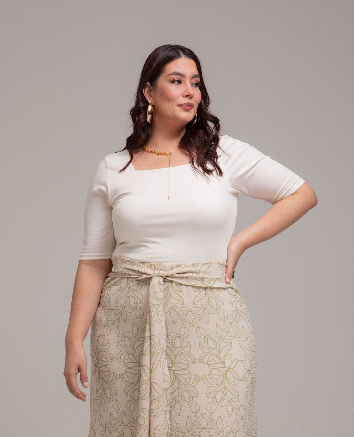 CAMISETA ESCOTE CUADRADO TALLAS GRANDES MANGA CORTA Adrissa | Ropa para mujer Camisetas